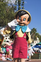 USA, Florida, Orlando, Walt Disney World Resort. Disney MGM Studios. Pinocchio character during the