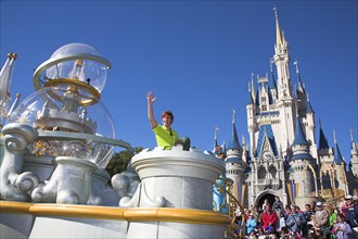 USA, Florida, Orlando, Walt Disney World Resort. Peter Pan character during the Disney Dreams Come