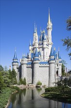 USA, Florida, Orlando, Walt Disney World Resort. Cinderella’s Castle in the Magic Kingdom.