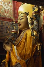 CHINA, Beijing, Part view of the Maitreya future Buddha twenty-six metre high standing figure in