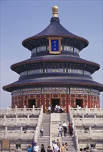CHINA, Beijing, "Tiantan Park.  The Hall of prayer for Good Harvests ( qi nian dian ).  Tiered,