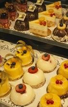 AUSTRIA, Salzburg, Cake display at Fingerlos Cafe.