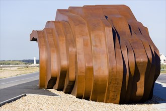 ENGLAND, West Sussex, Littlehampton, The rusted metal structure of the fish and seafood restaurant