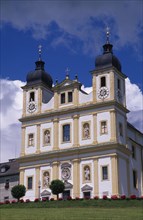 AUSTRIA, Salzburg, Maria Plain church of pilgrimage.  Baroque exterior facade with double tower and