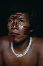 COLOMBIA, North West Amazon Vaupes rio Piraparana, Tukano Indigenous People, Head and shoulders