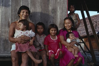 COLOMBIA, North West Amazon, Tukano Indigenous People, Makuna family - Venancio one of headman