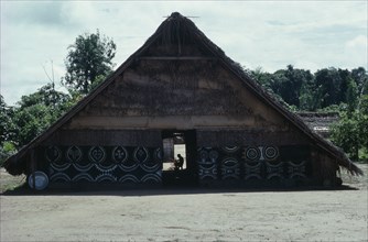 COLOMBIA, North West Amazon, Tukano Indigenous People, Makuna communal home or maloca with white