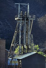 MEXICO, Chihuahua State, Santa Eulalia, Lift gearat the Postilio silver mine in the hills above