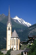 AUSTRIA, Hohe Tauern, Karnten, "High Tauern National Park, Heiligenblut.  Parish church of St