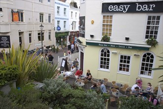 ENGLAND, East Sussex, Brighton, Exterior of the Easy Bar in Cranbourne Street next to Churchill