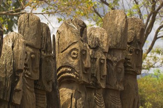 ETHIOPIA, South, Konso - Waga (Wakka, "Famous carved wooden effergies of Chiefs and Warriors, which
