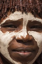 ETHIOPIA, Omo Valley, Mago National Park, "Banna woman, her hair greased with ocher colouring and