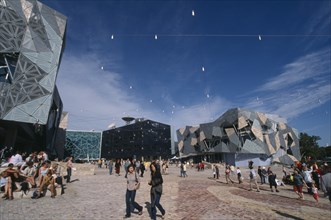 AUSTRALIA, Victoria, Melbourne, "Federation Square.  Public civic centre and meeting place, modern