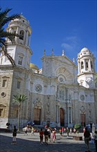 SPAIN, Andalucia, Cadiz, "Plaza de la Catedral, Cadiz Cathedral."