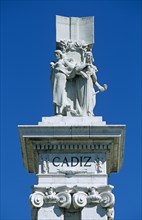SPAIN, Andalucia, Cadiz, "Cadiz Parliament, Plaza de Espana, Monument dedicated to Cortes of Cadiz