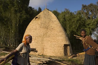 ETHIOPIA, "Chencha mountains,", Dorze Tribe, "Traditional beehive house of the Dorze peoples which