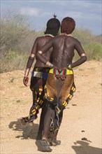 ETHIOPIA, Lower Omo Valley, Turmi, "Hamer Jumping of the Bulls initiation ceremony, Hamer woman