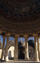 INDIA, Rajasthan, Ramgarh, The painted dome of the Ram Gopal Poddar Chhatri         (Cenotaph )