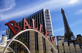 USA, Nevada, Las Vegas, Ballys and Paris Hotels and Casinos.