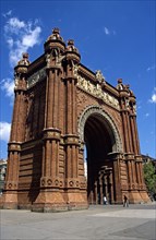 SPAIN, Catalonia, Barcelona, "Passeig Lluis Companys, Arc de Triomf."