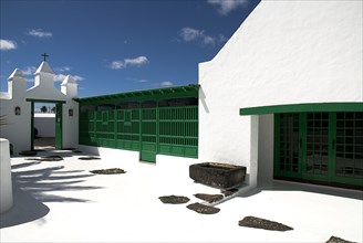 SPAIN, Canary  Islands, Lanzarote, La Casa Museo a La Campesino or the Farmhouse Museum.  Green