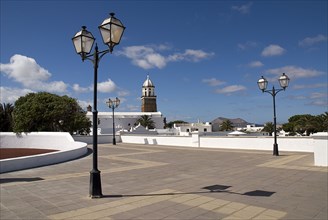 SPAIN, Canary  Islands, Lanzarote, "Teguise, the former capital of the island.  Large open square