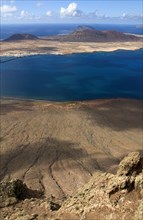 SPAIN, Canary  Islands, Lanzarote, Mirador del Rio viewpoint 497 metres or 1630 feet above sea