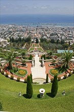 ISRAEL, Northern Coast, Haifa, "Zionism Avenue.  View of Baha'i Shrine and Gardens designed as a