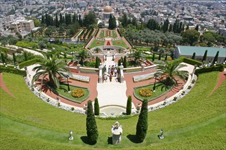 ISRAEL, Northern Coast, Haifa, "Zionism Avenue.  View of Baha'i Shrine and Gardens built as