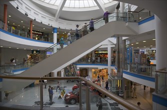 ENGLAND, East Sussex, Brighton, "Interior of Churchill Square shopping centre mall, showing