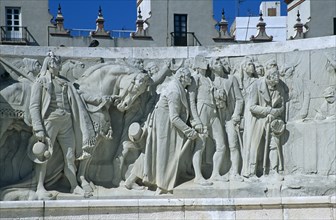 SPAIN, Andalucia, Cadiz, "Cadiz Parliament, Plaza de Espana, Section of Monument dedicated to