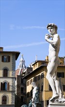 ITALY, Tuscany, Florence, The copy of the statue of David by Michelangelo in the Piazza della