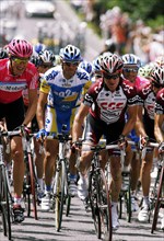 SPORT, Cycling, Road, "Tour de France Kent stage 2007, leading pack of riders."