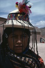 BOLIVIA, Potosi, Liq’uni Pampa wearing best regalia for Macha