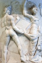 ITALY, Lazio, Rome, Capitoline Museum Palazzo Dei Conservatore Detail of relief of dancing naked