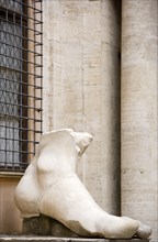 ITALY, Lazio, Rome, Palazzo Dei Conservatore courtyard part of the Capitoline Museums with a giant