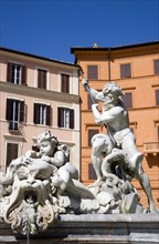 ITALY, Lazio, Rome, Piazza Navona The Fontana di Nettuno or Fountain of Neptune with the central