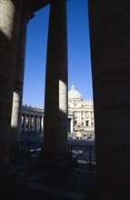 ITALY, Lazio, Rome, Vatican City The Basilica of St Peter and the square or Piazza San Pietro with