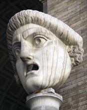 ITALY, Lazio, Rome, Vatican City Museums A carved face with gaping open mouth in the Octagonal