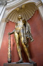 ITALY, Lazio, Rome, Vatican City Museum The bronze gilded cult statue of Hercules of the Theatre of