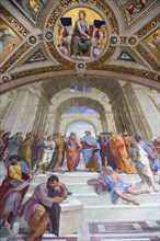ITALY, Lazio, Rome, Vatican City Museum Room of The Signatura 16th Century fresco by Raphael called