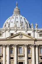 ITALY, Lazio, Rome, Vatican City The central facade and Dome of the Basilica of Saint Peter