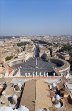 ITALY, Lazio, Rome, Vatican City View from the Dome of St Peter's Basilica over the city towards
