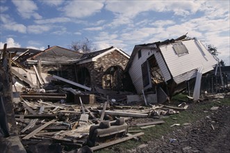 USA, Louisiana, New Orleans, "Aftermath of 2005 Hurricane Katrina, rubble from destroyed houses and