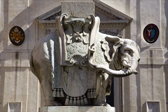 ITALY, Lazio, Rome, The marble Elephant of the Obelisk of Santa Maria sopra Minerva by Bernini