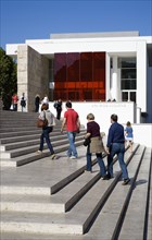 ITALY, Lazio, Rome, The steps with sightseers leading to the building hosuing the Ara Pacis or