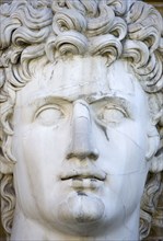 ITALY, Lazio, Rome, Vatican City Museum Head and face detail of the marble statue of Caesar