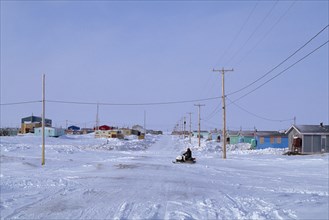 CANADA, Quebec, Hudson Bay, The Great Whale Settlement. Cree indigenous community. Housing and