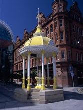 IRELAND, North, Belfast, "Victoria Square.  Yellow and white canopied Jaffe Fountain, constructed