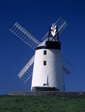 IRELAND, North, County Down, "Ballycopeland Windmill.  White painted windmill standing against
